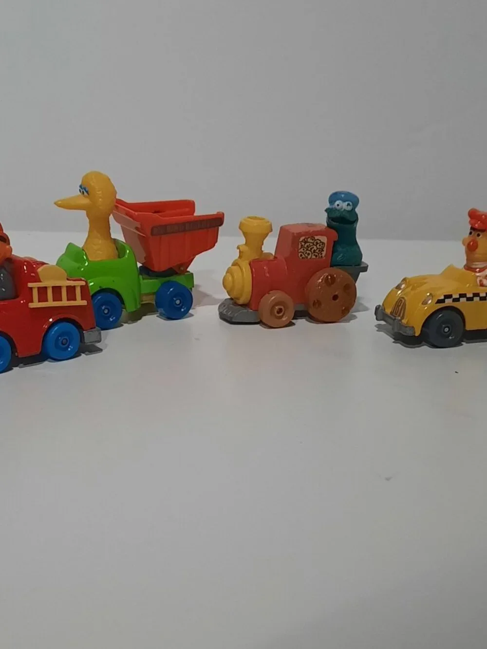 Vintage Sesame Street Playskool Die Cast Cars Lot 4 Ernie Big Bird Cookie Bert